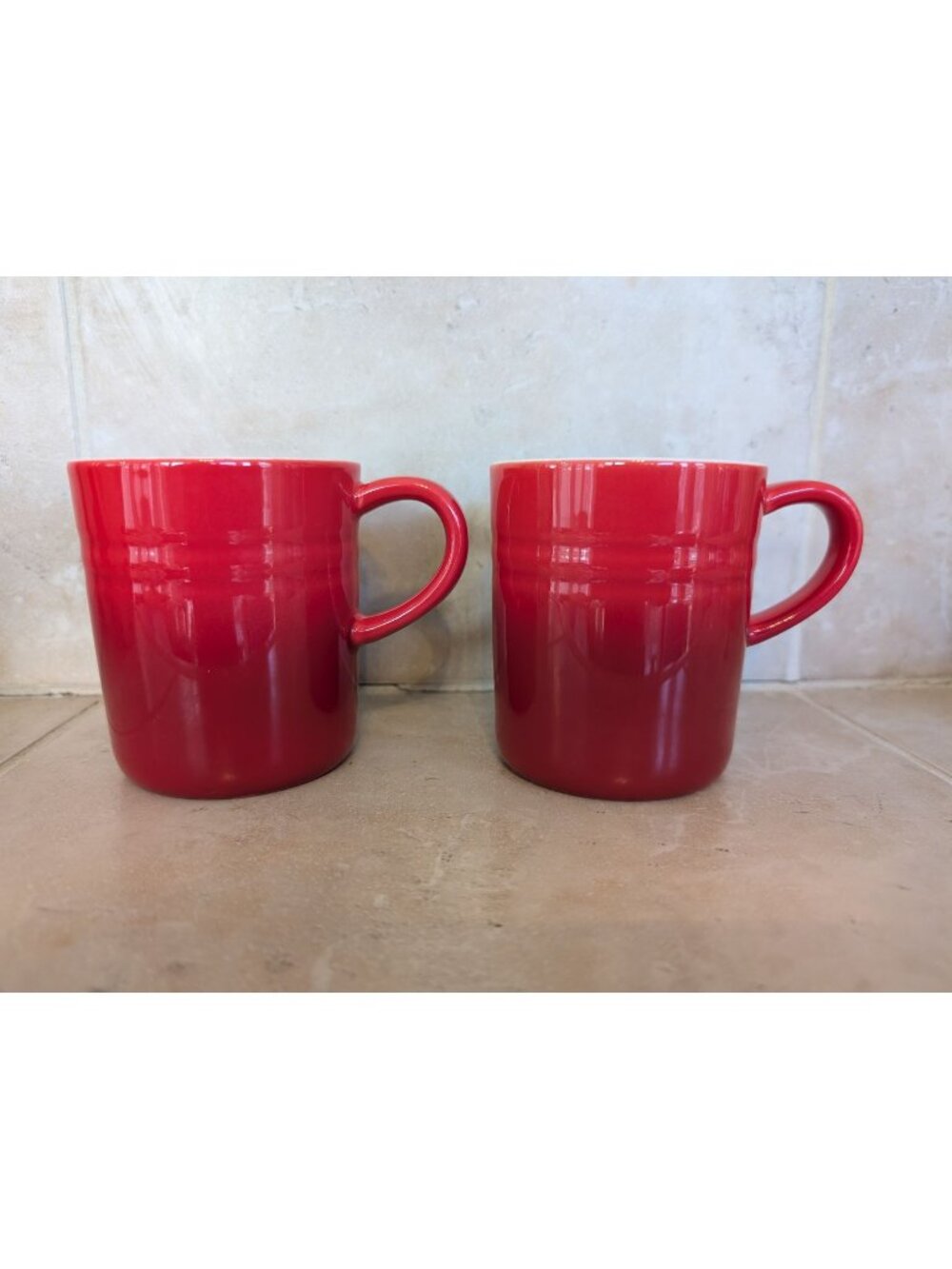 Set of 2 Red Tonal Ernesto Coffee Mugs